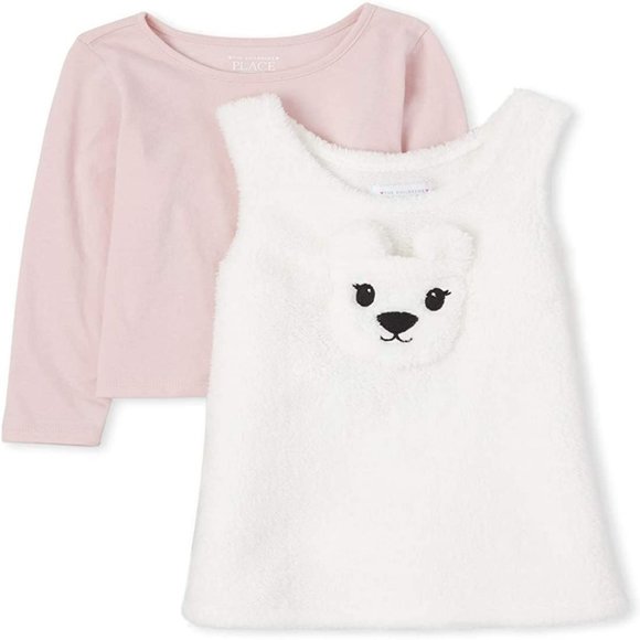Bear Sherpa Skirtall Outfit Set - Bunny Tail. - Picture 1 of 6